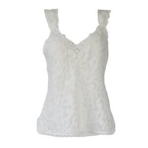 Coquette tank top cream white